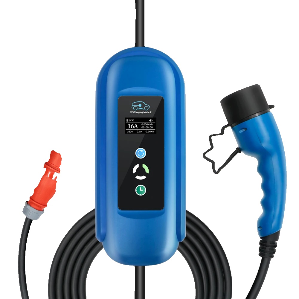 Tragbares Ev-ladegerät, Typ 2 Anschluss, 11kw Leistungsabgabe, Blaue Art2
