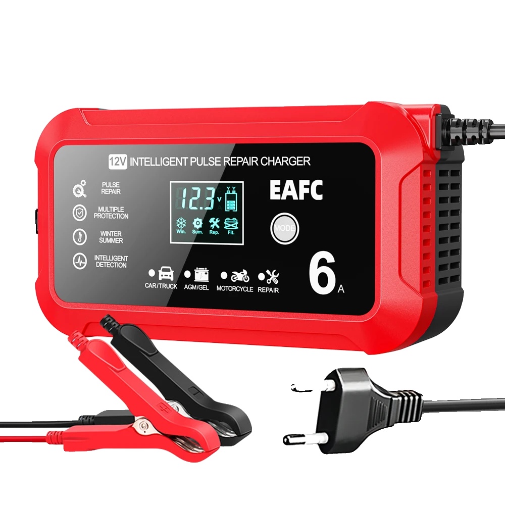 Auto-batterieladegerät, 6a Effizienz, Smart Lcd-display, Stile A