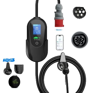 Ev-ladegerät, Einstellbarer Strom, Intelligente App-steuerung, Rot
