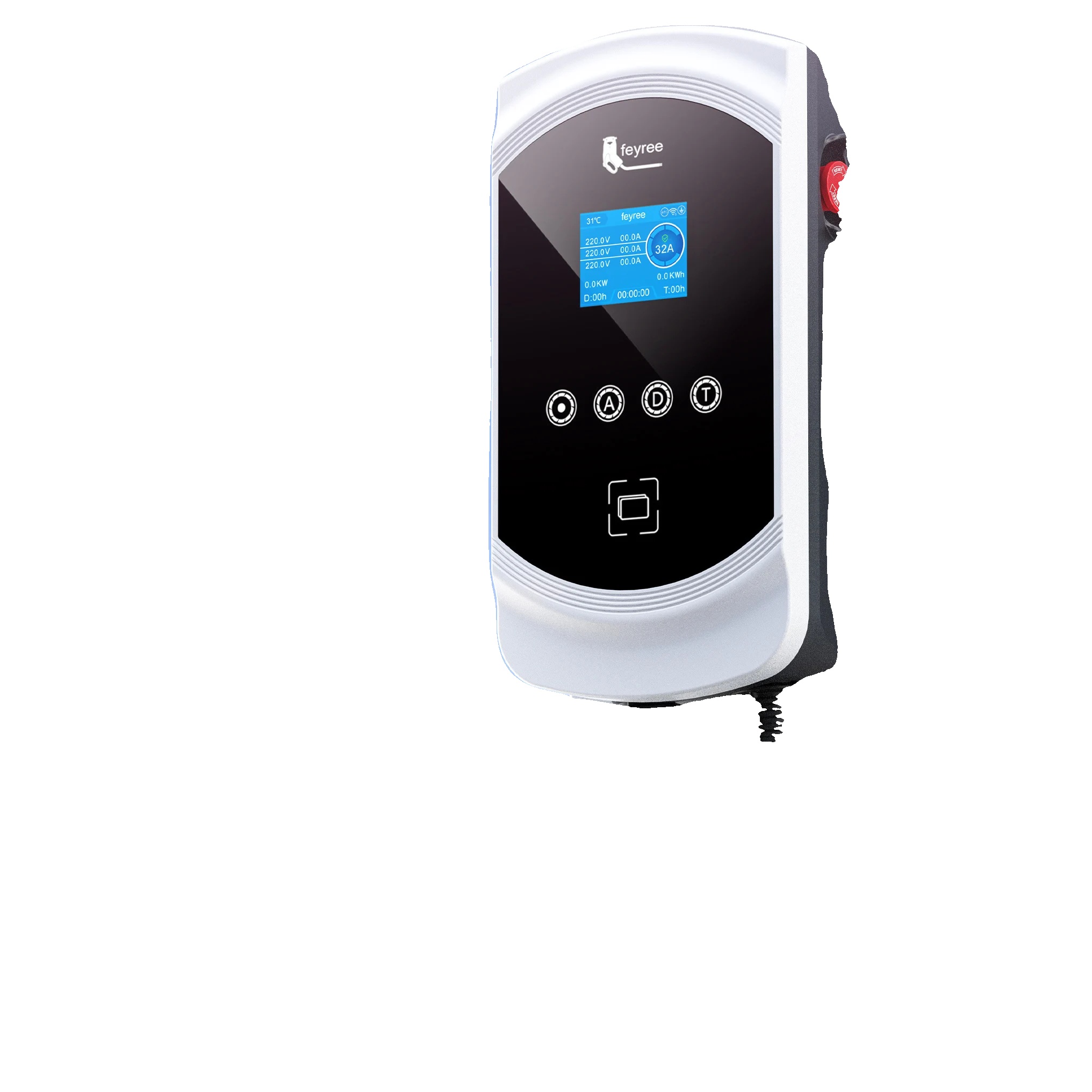 Ev-ladegerät, Dynamische Lastverteilung, Intelligente Wlan-steuerung, 22kw 32a 3-phasig, Typ2