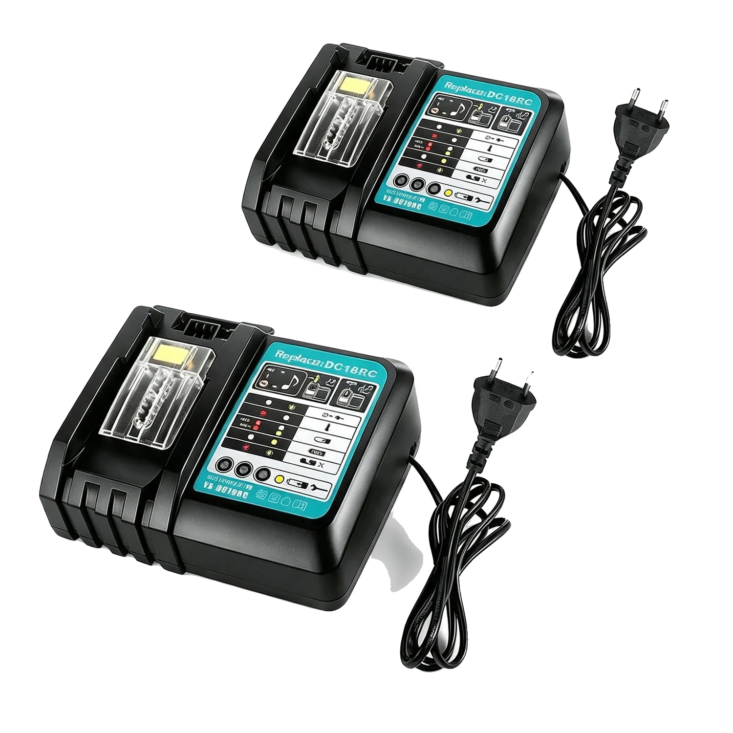Schnellladegerät, Kompatibel Mit 14v-18v Batterien, Effizientes Laden Für Werkzeuge, 2pcs, Batterie Nicht Enthalten