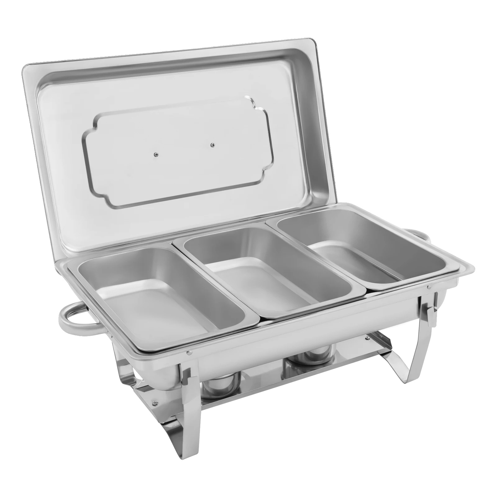Chafing-dish-buffet-set, 3-fach-design, Praktische Servierlösung, Silber