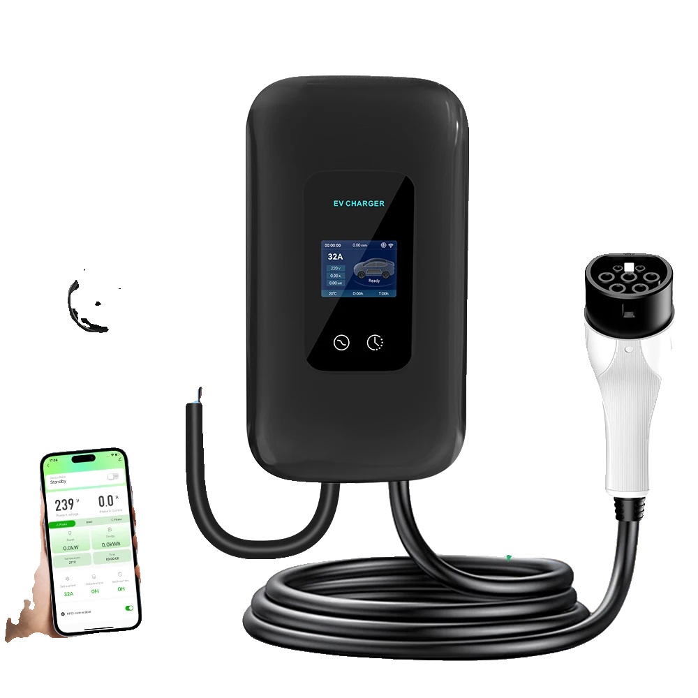 Ev-ladegerät, Einstellbarer Strom, Intelligente Steuerung, 7kw 32a 10m, Typ2