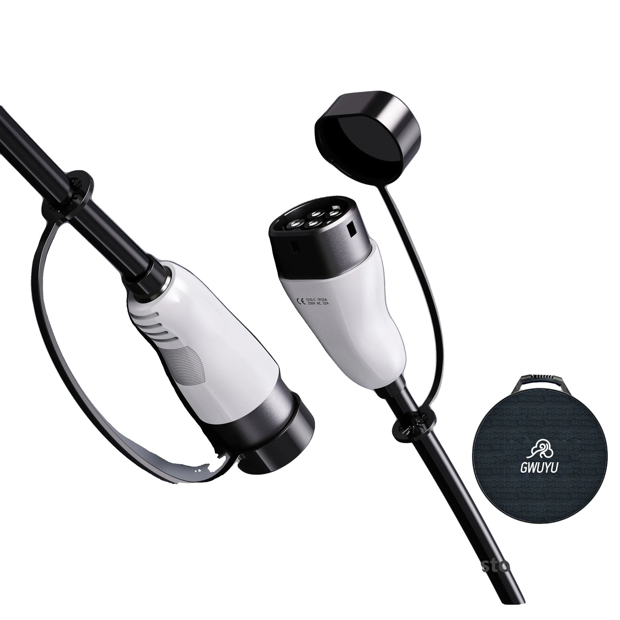 Ladekabel Für Elektrofahrzeuge, Dual-gun-anschluss, Schnellladung, 32a-7kw-bag