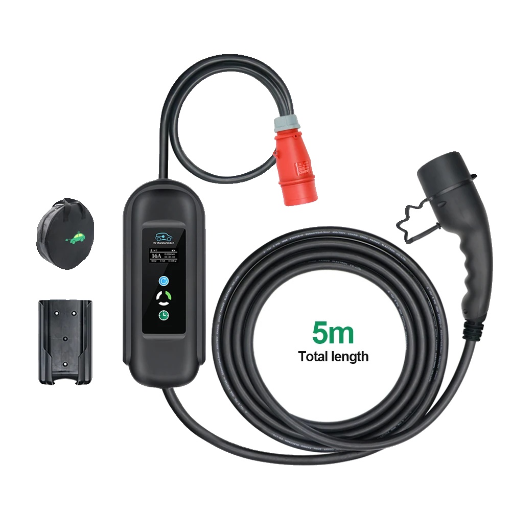 Tragbares Ev-ladegerät, Einstellbarer Strom, Langlebiges Tpu-kabel, Yhh-t2-11kw, Typ2