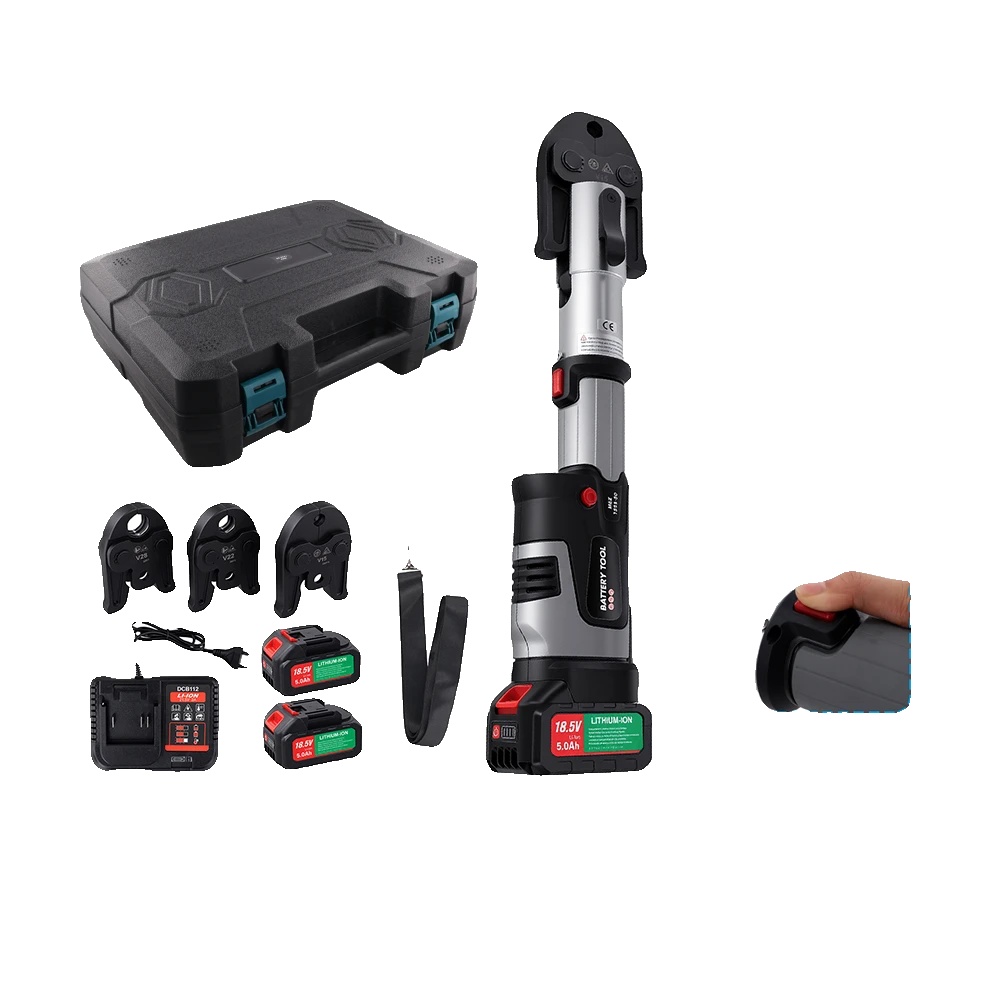 Elektrisches Rohrverpresswerkzeug, 18v Leistung, 64 Kn Maximale Kraft, 5ah Batteriekapazität, 3 Pressbacken, Ce-zertifiziert