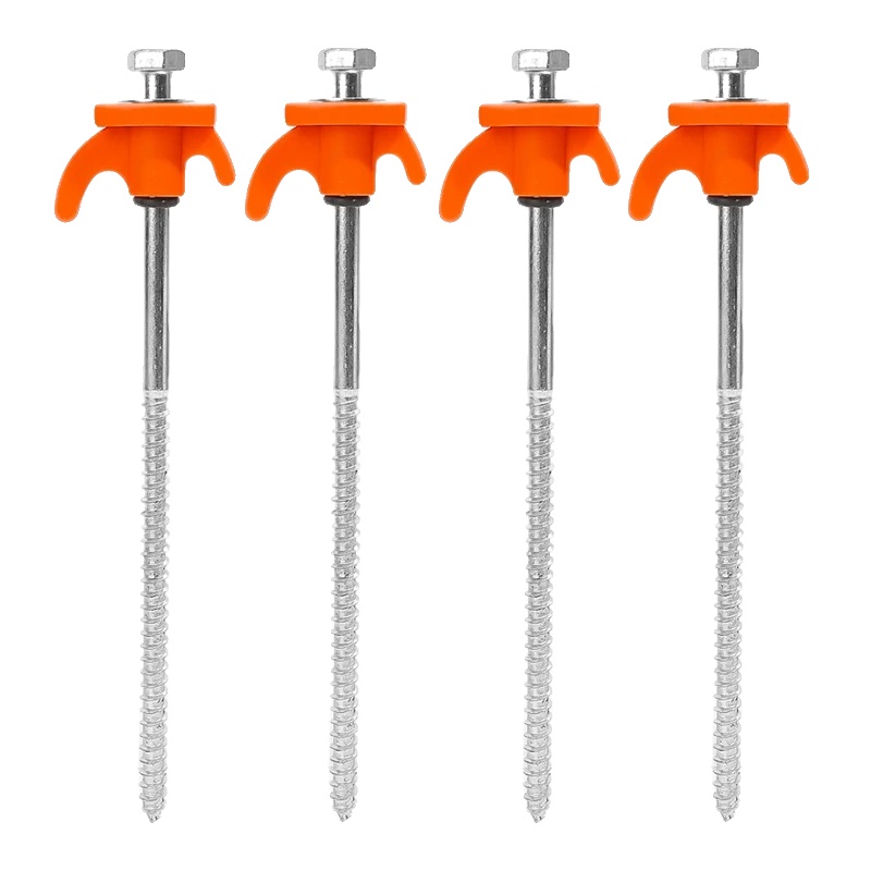 Zeltspitzen, Konstruktion Aus Kohlenstoffstahl, Leicht Und Tragbar, Orange - 4stk