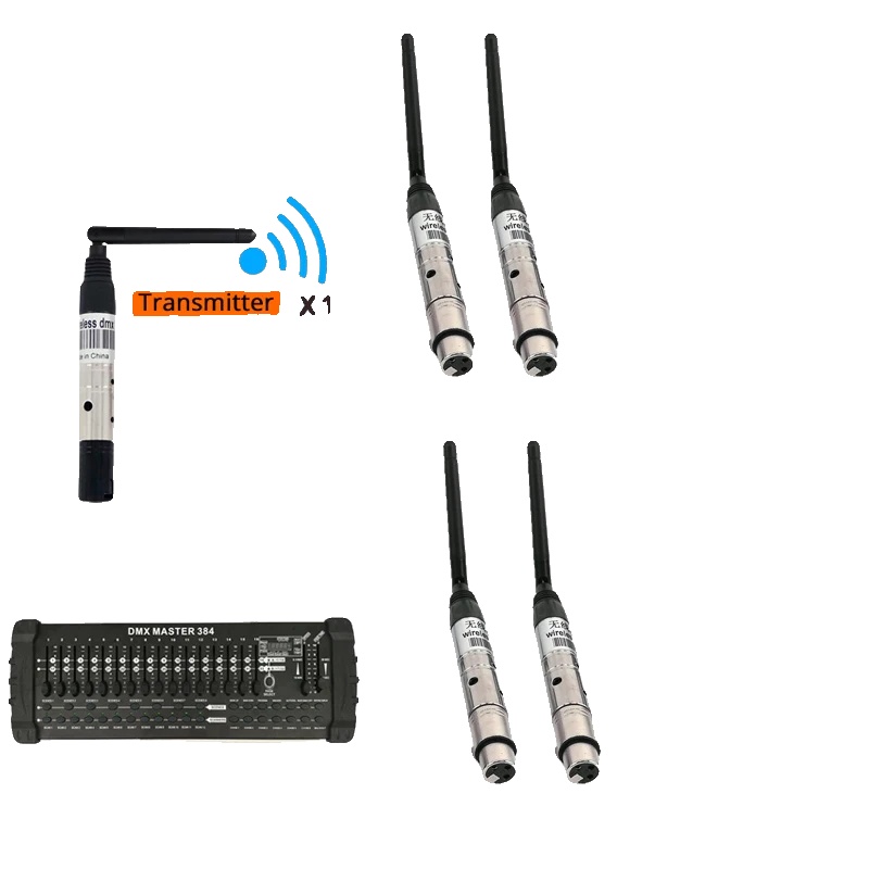 Dmx Wireless-empfänger Und -sender, Echtzeit-performance, 126 Kanäle, Dmx 1t4r, Eu-stecker