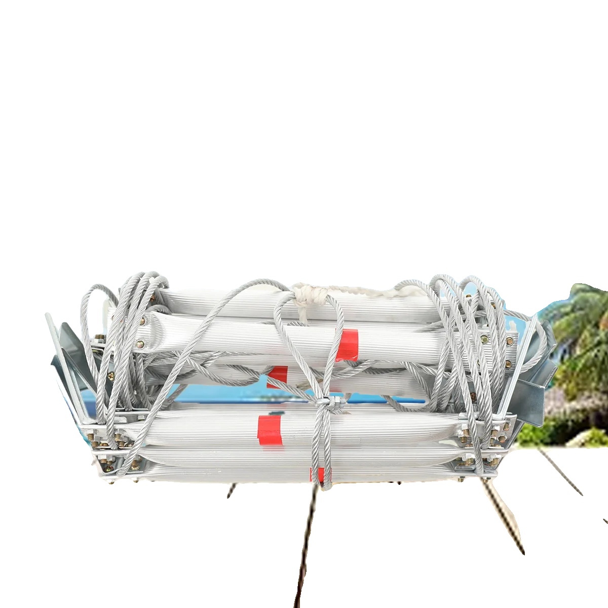 Notfall-feuerleiter, 5m Länge, 200kg Tragfähigkeit, 2,35kg Gewicht, Aluminiumlegierung, Kompaktes Design