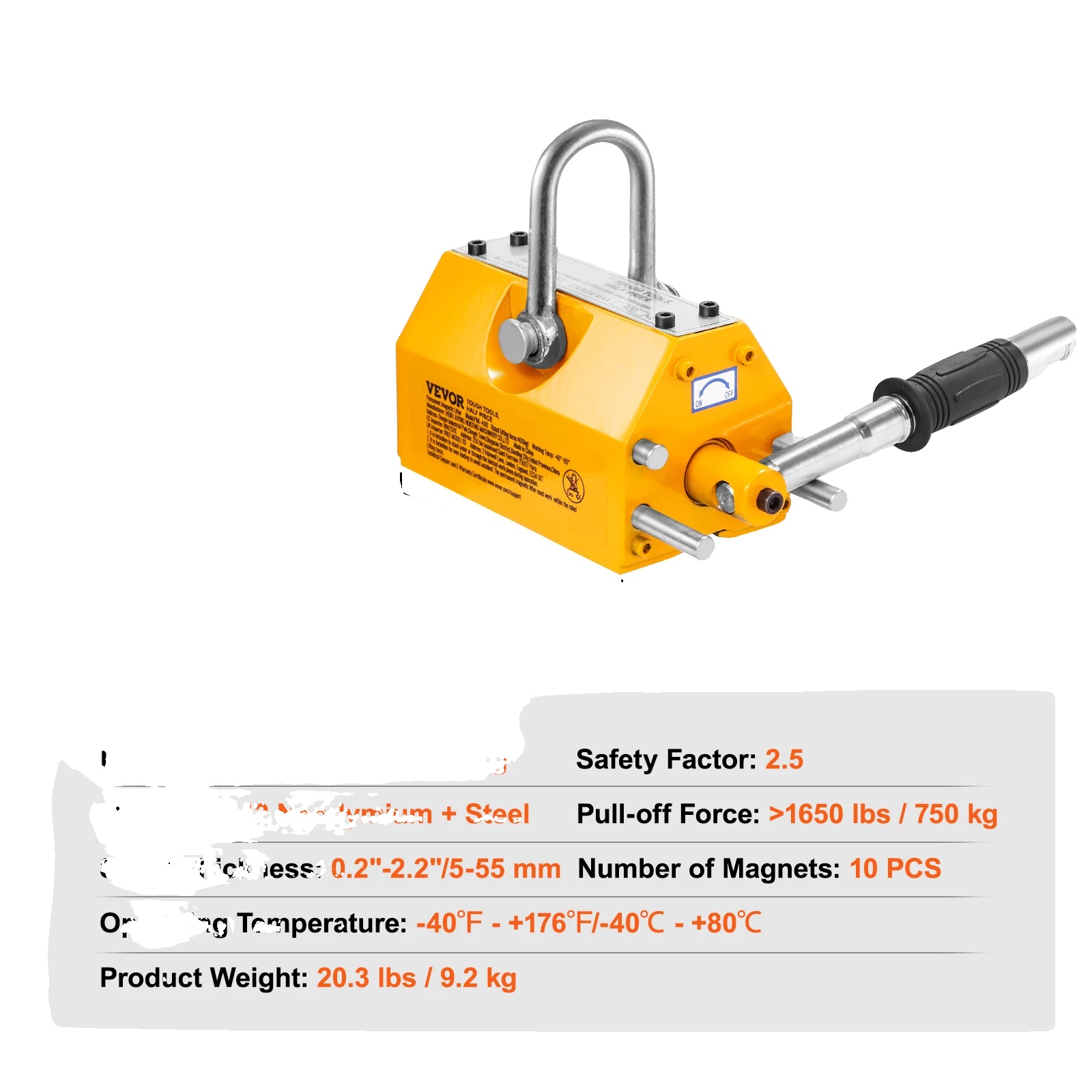 Magnetheber, 300 Kg Tragfähigkeit, Sicherheits-schalter-design, 300kg