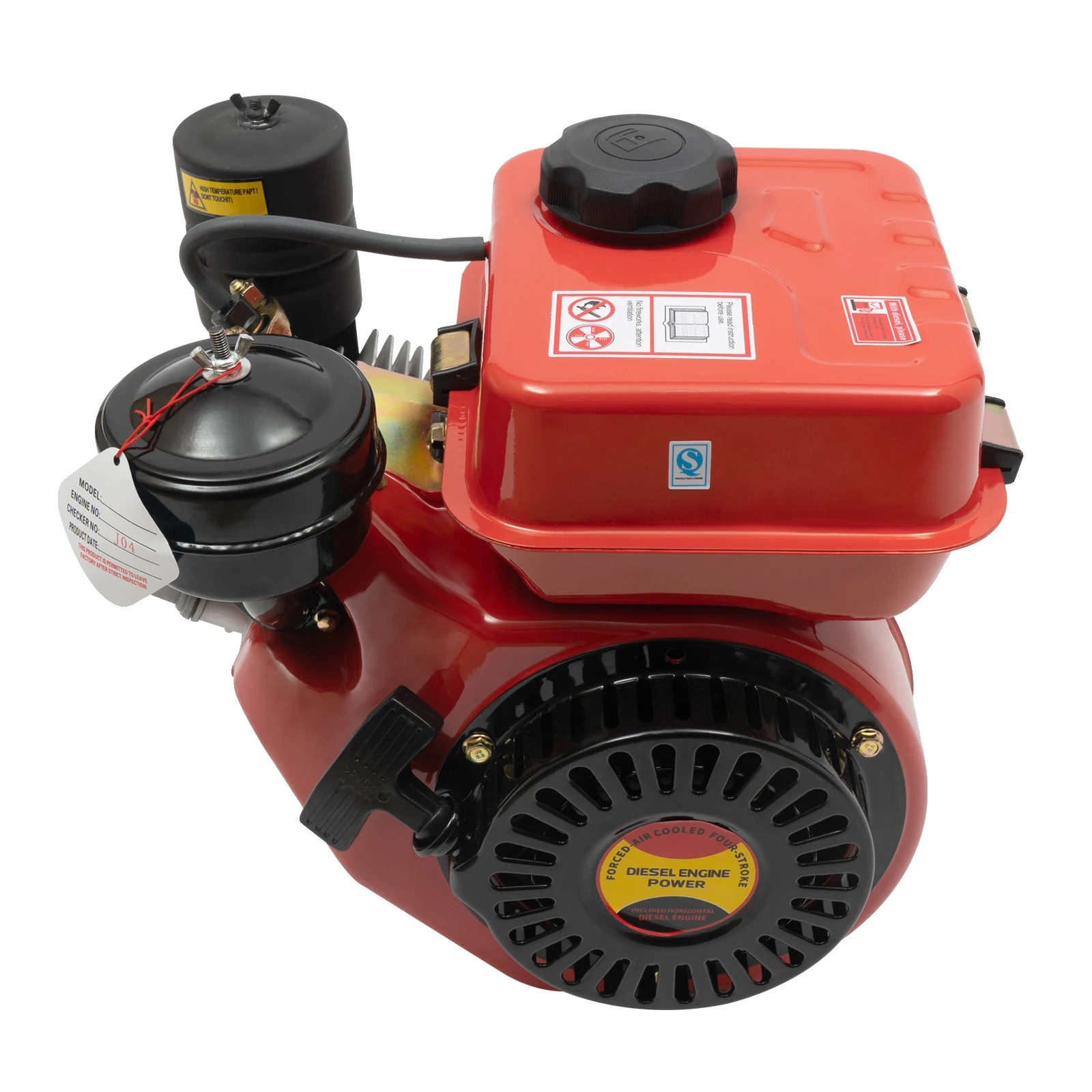 Dieselmotor, 3ps Leistung, Einfache Wartung, Rot