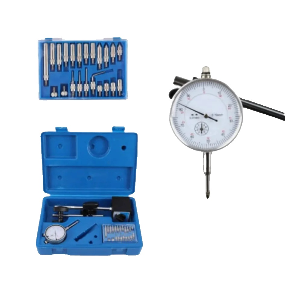 Zeigeruhr, Messbereich 0-10mm, Auflösung 0,01mm, Haltekraft 50kg, Verchromtes Metallgehäuse, Feineinstellung