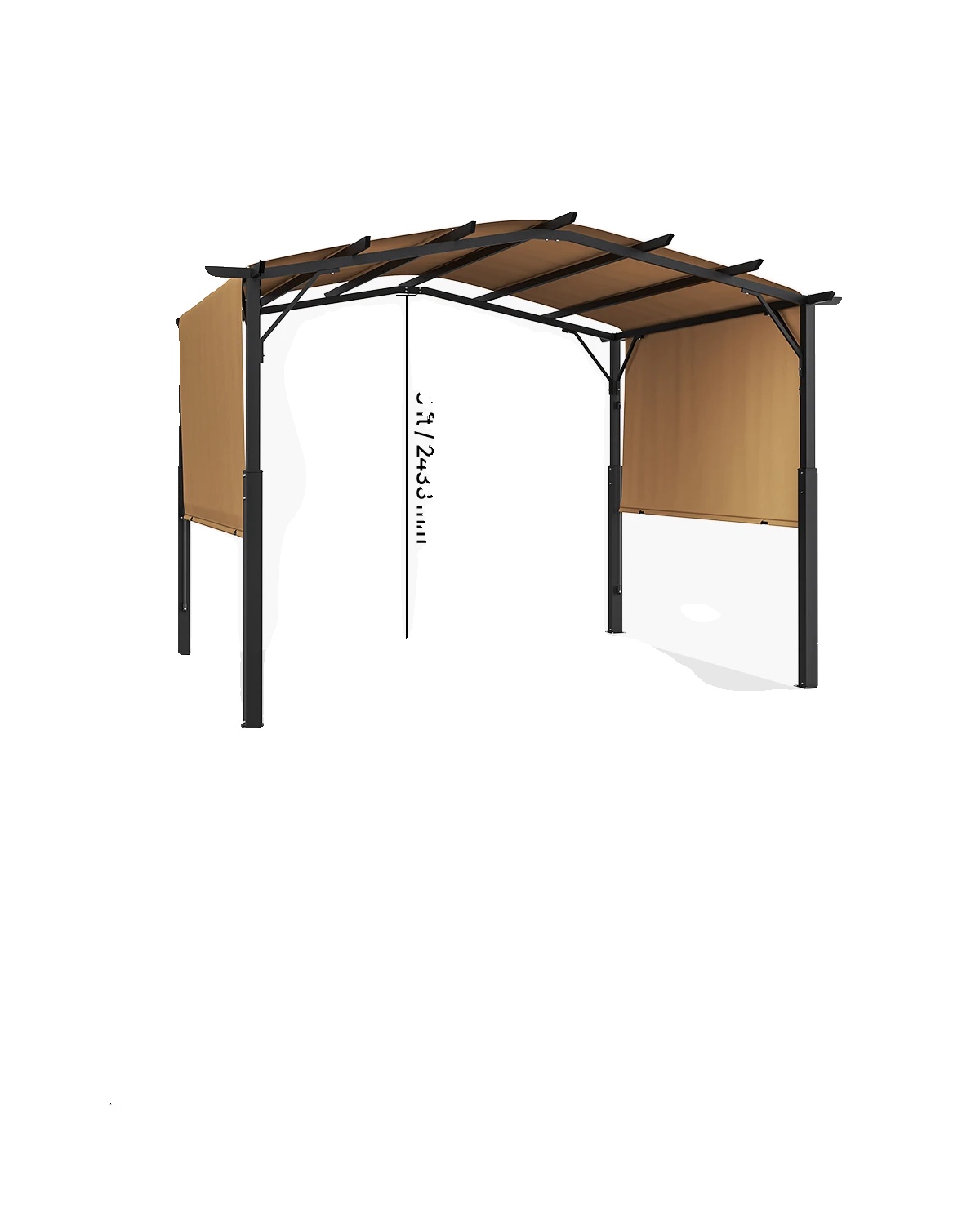 Outdoor-pergola, Bogenförmiges Design, Ausziehbares Dach, 10x10ft