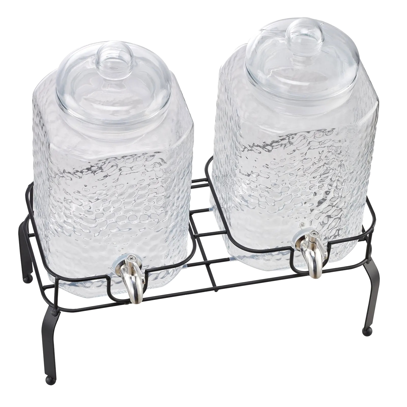 Getränkespender, 5,5l Kapazität, Elegantes Glasdesign, 2 Stück, Armeegrün