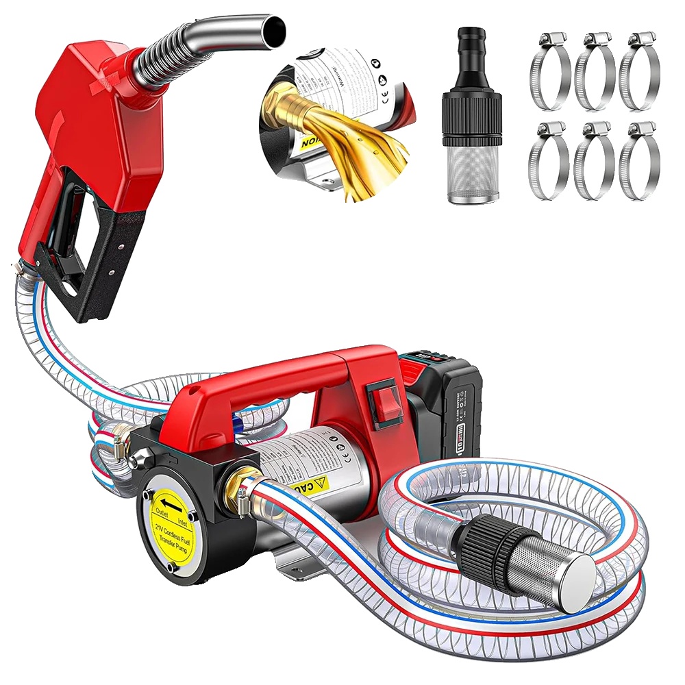 Kraftstoffübertragungs-pumpe, 12gpm Durchflussrate, 260w Leistung, 21v Spannung, Kompatibel Mit 18v Batterien, Abmessungen 5x8x5 Zoll
