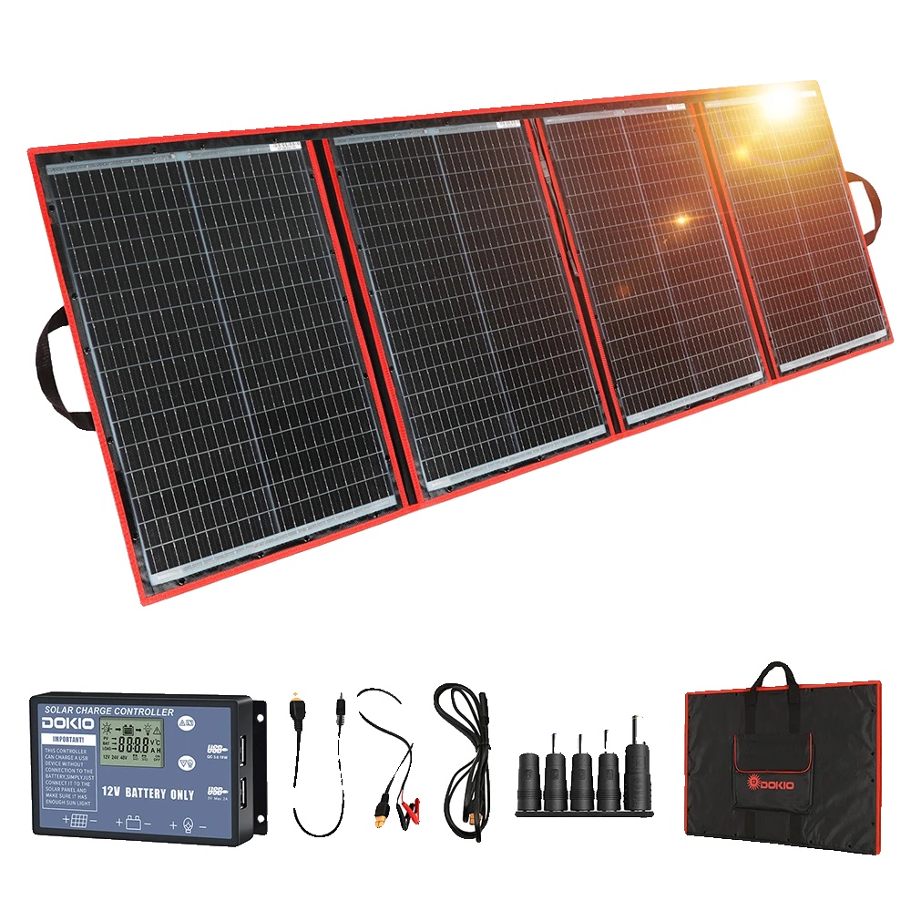 Solarpanel, Tragbar Faltbar, Hohe Effizienz, 18v 195w