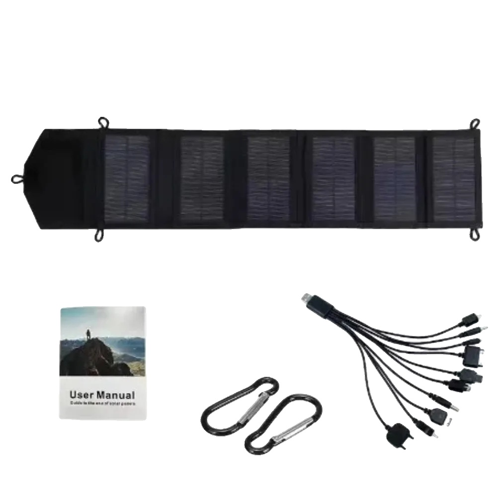 Solarpanel, Faltbares Design, Tragbare Ladelösung, Schwarz