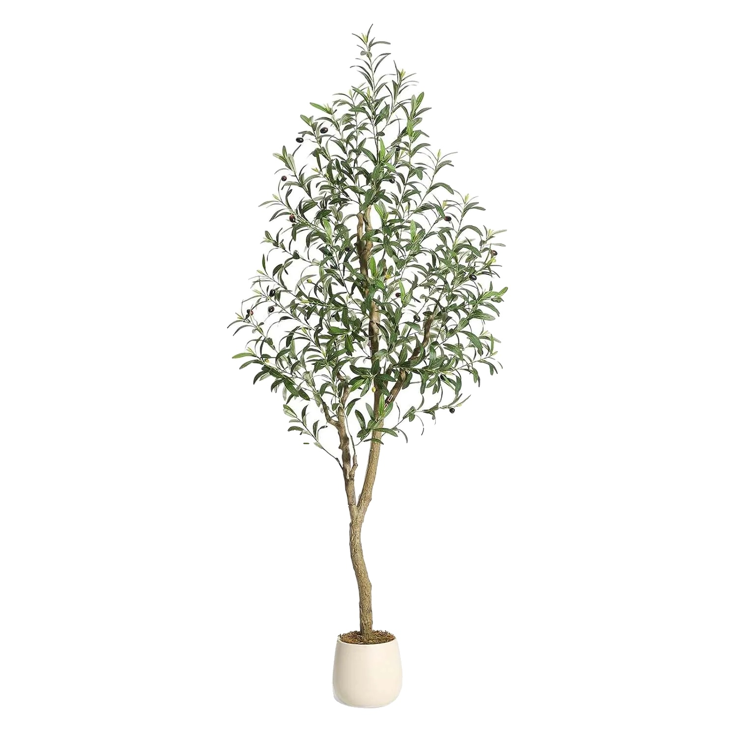 Künstlicher Olivenbaum, Kunstpflanze, Pflegefreie Dekoration, Grün, 6ft