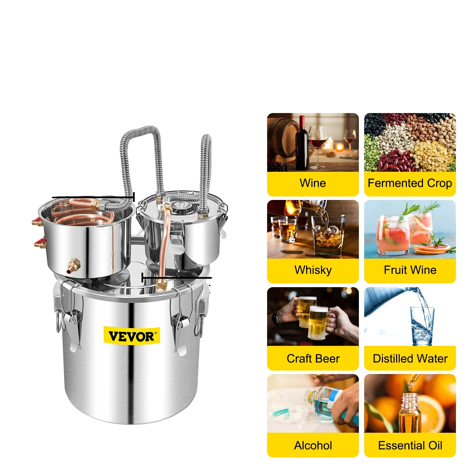 Alkohol-destillierer, Große Kapazität, Langlebiger Edelstahl, 50l