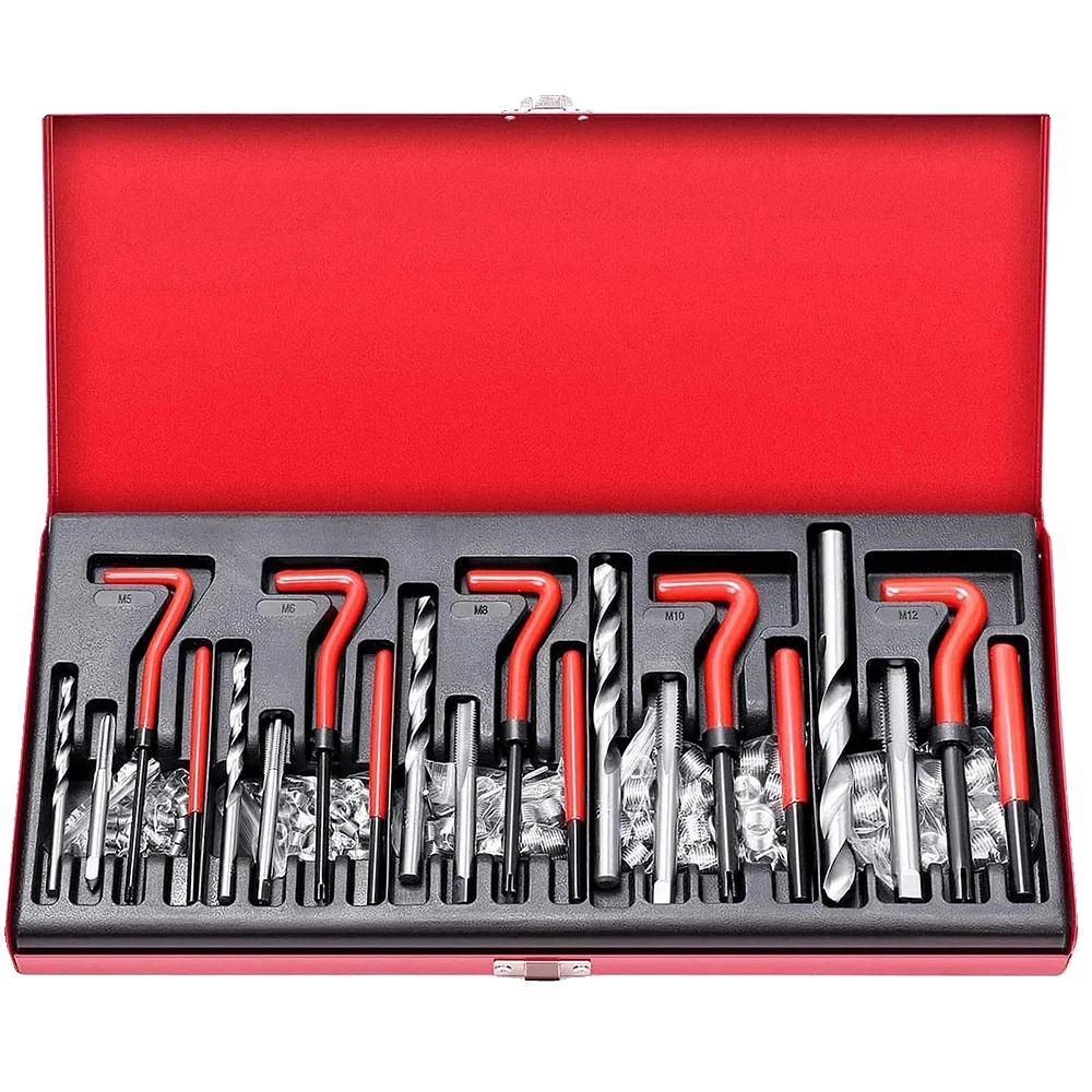 Gewindereparaturset, Hss-gewindeschneider, Bohrer Und Einsteckwerkzeuge, 131pcs Gewindereparaturset
