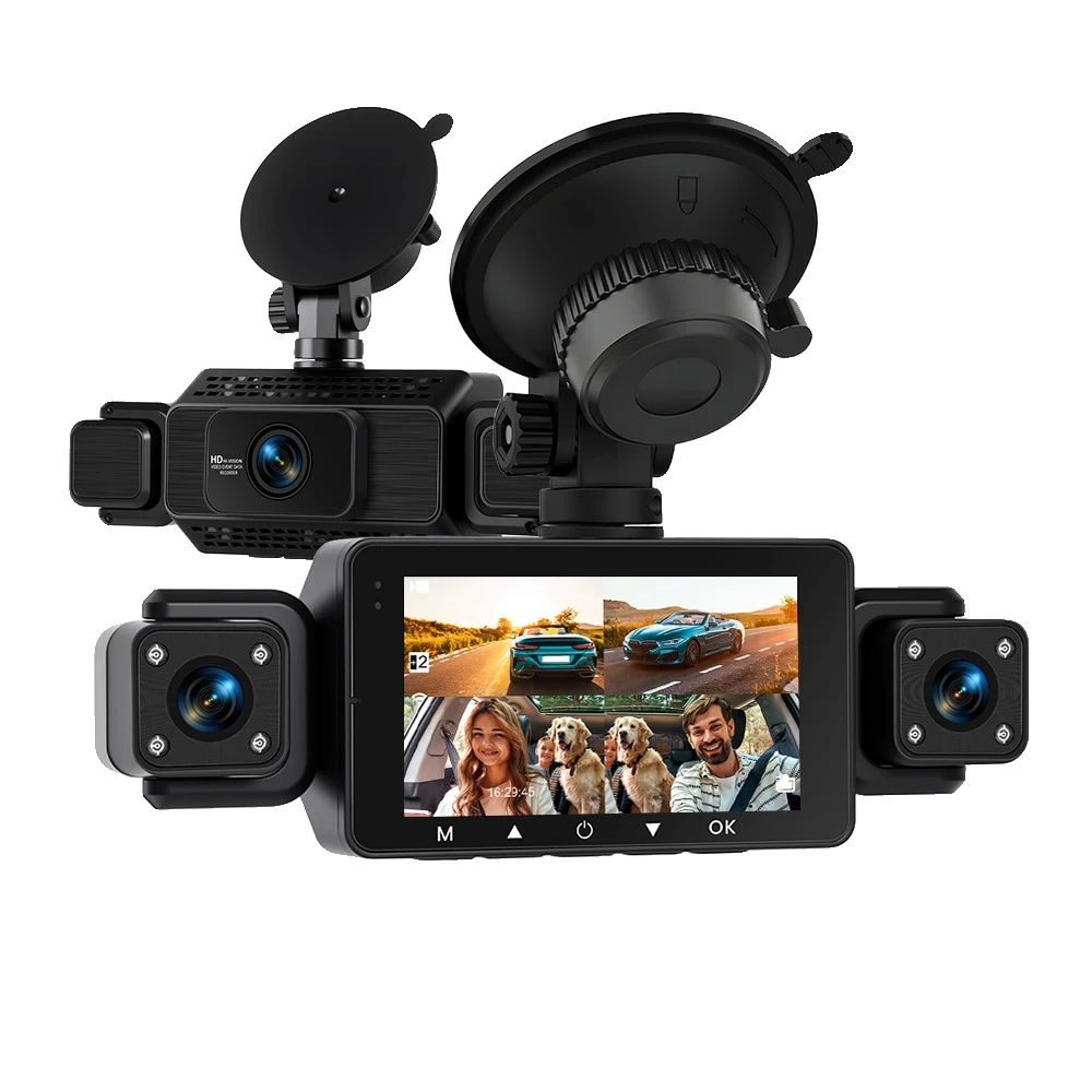 Auto Dashcam, 4 Linsen, 1080p Auflösung, Mit 64g Karte