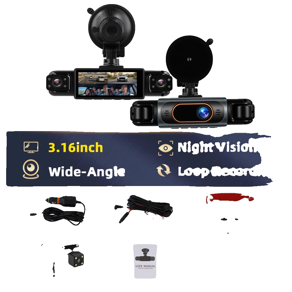 Dashcam, 4-kanal Panoramaaufnahme, Nachtsicht, Dashcam