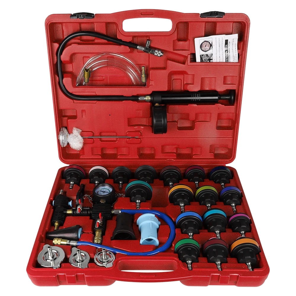 Automotive Kühler Kühlmittel Tester, Lecksuche, Vakuum Nachfüllset, Rot