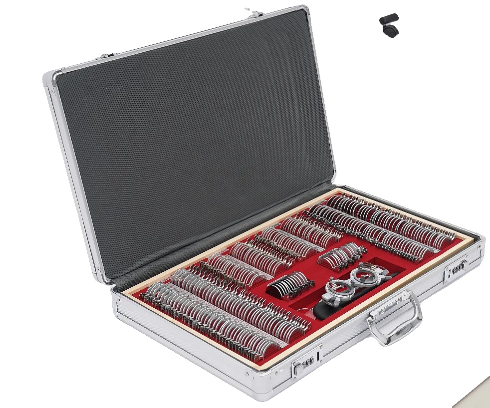 Optometrie-linsenset, 266 Linsen, Samtcase, Abmessungen 57x36x9,5 Cm, Nettogewicht 6 Kg, Geeignet Für Verschiedene Refraktionsfehler