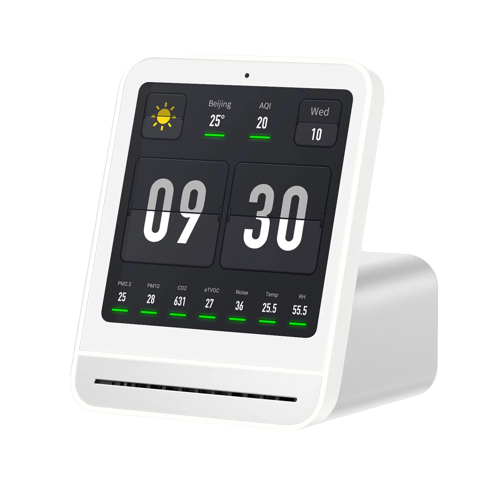 Luftqualitätsmonitor, Echtzeit-metriken, Intelligente Wlan-konnektivität, 1pcs Weiß