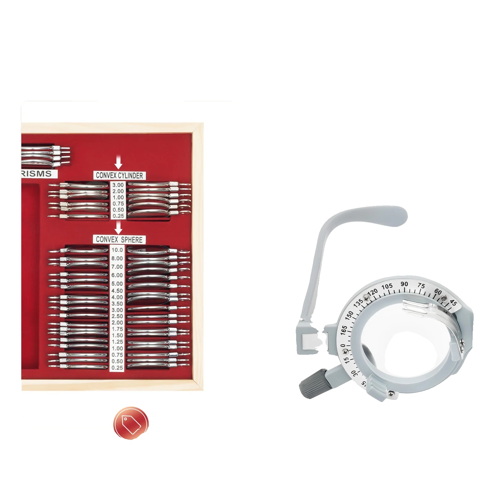 Optisches Probierlinsen-set, 104 Linsen, Hochwertiges Glas Und Metall, Tragbare Metallbox, Sphärische Und Zylindrische Linsen, Abmessungen Der Box: