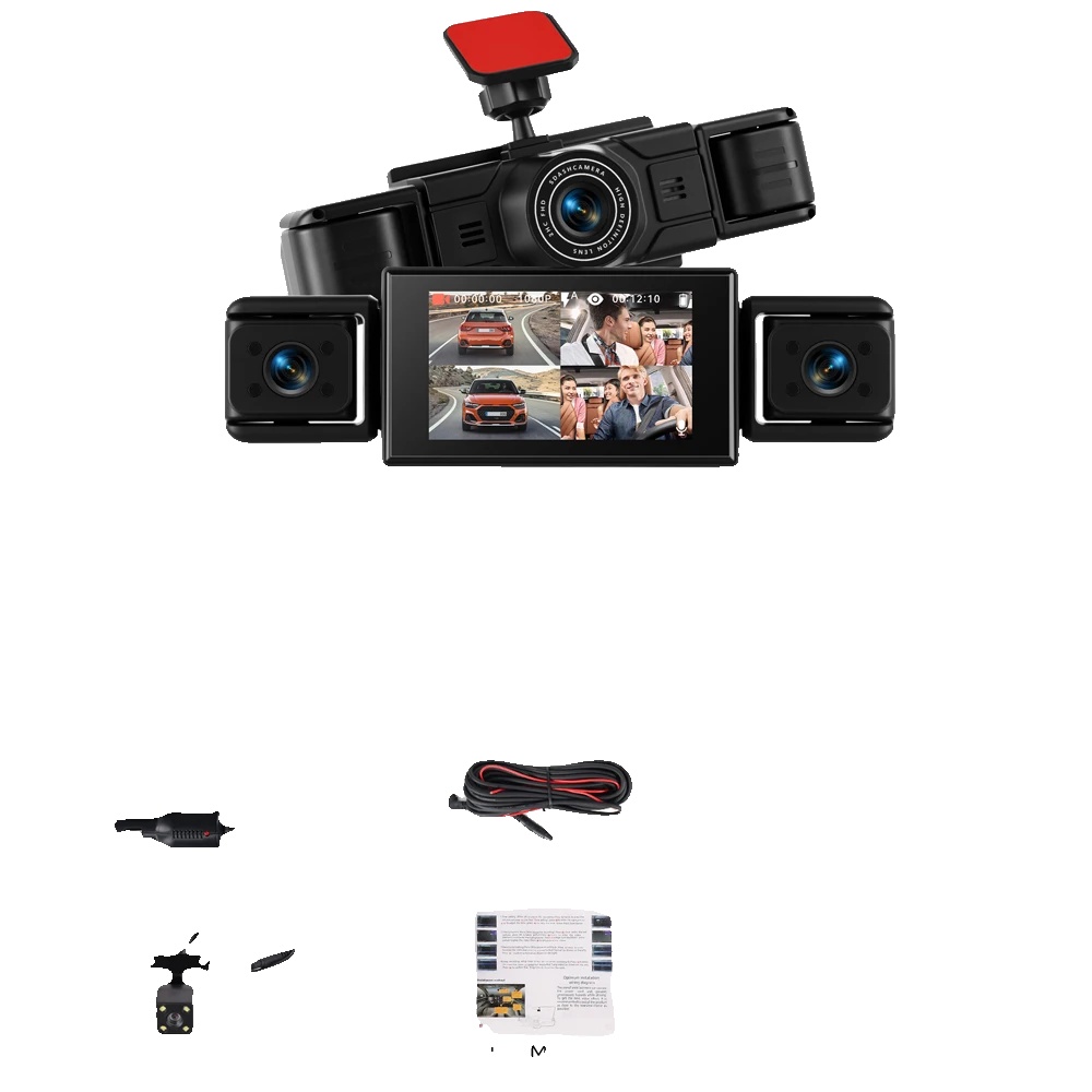 Dashcam, 360° Abdeckung, Nachtsicht, Auto Dash 64g Karte