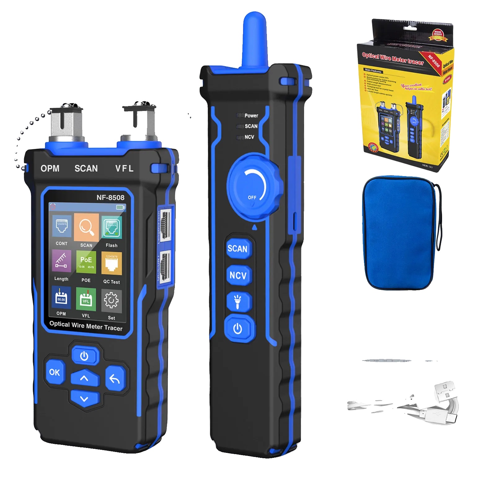 Netzwerkkabeltester, Poe-test, Visuelle Fehlerortung, Nf-8508