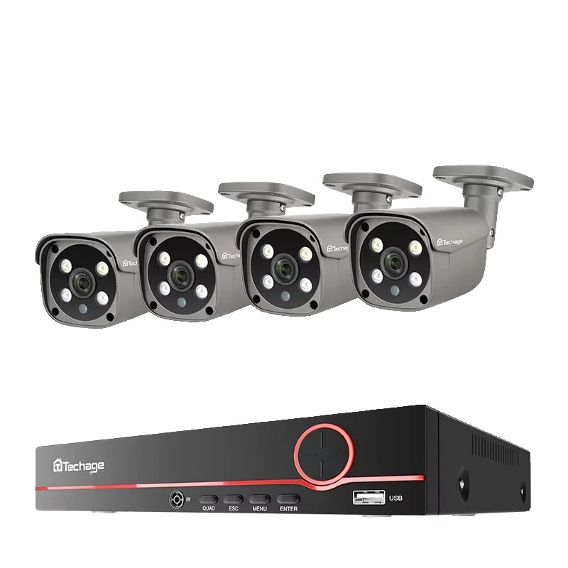 Überwachungssystem, 8mp Kameras, Ki-erkennungsfunktionen, 8ch 4stk 5mp Kamera, 3t Eingebauter Hdd