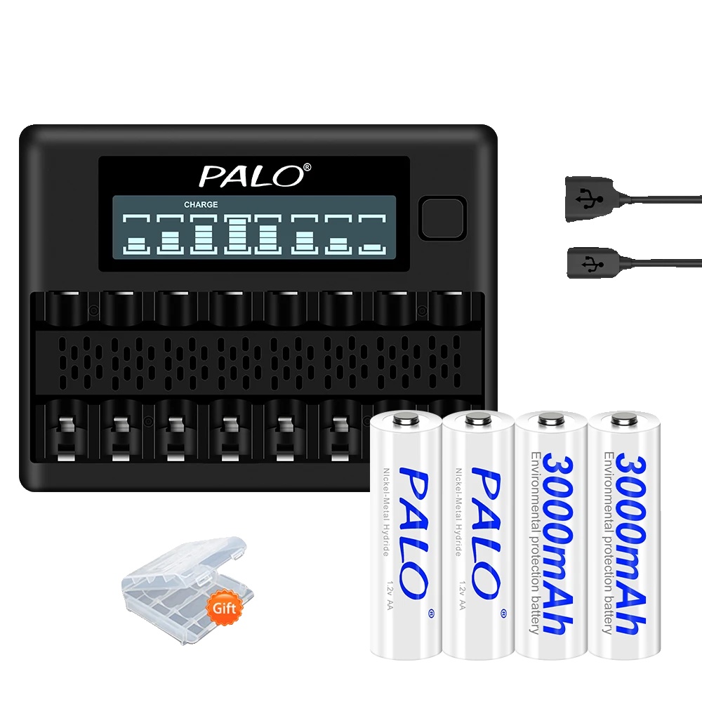 Wiederaufladbare Batterie, Umweltfreundlich, Vielseitige Kompatibilität, 4aa Und Ladegerät
