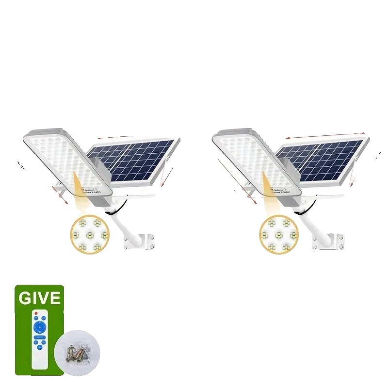 Solar-straßenlaterne, Einstellbare Helligkeit, Wasserdichtes Design, 6000mah-2pack