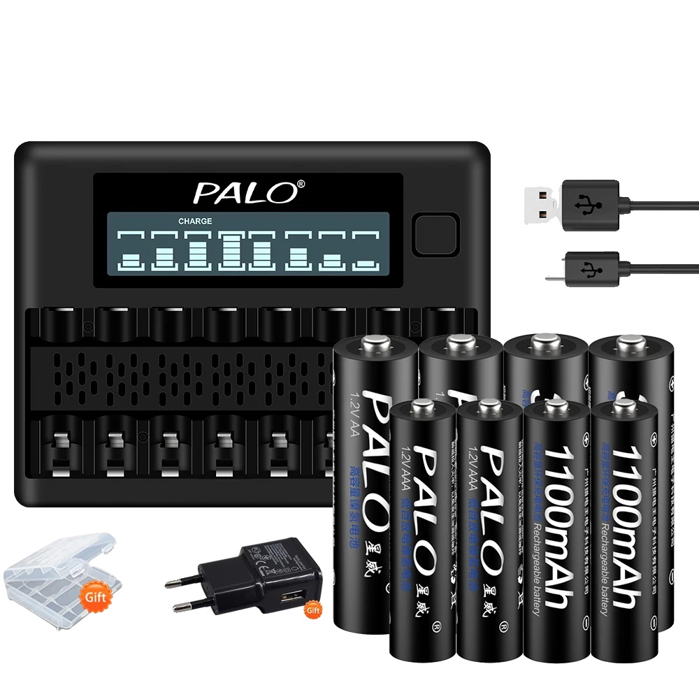 Wiederaufladbare Batterien, Nimh, Intelligentes Ladegerät, 4aa 4aaa 1ladegerät