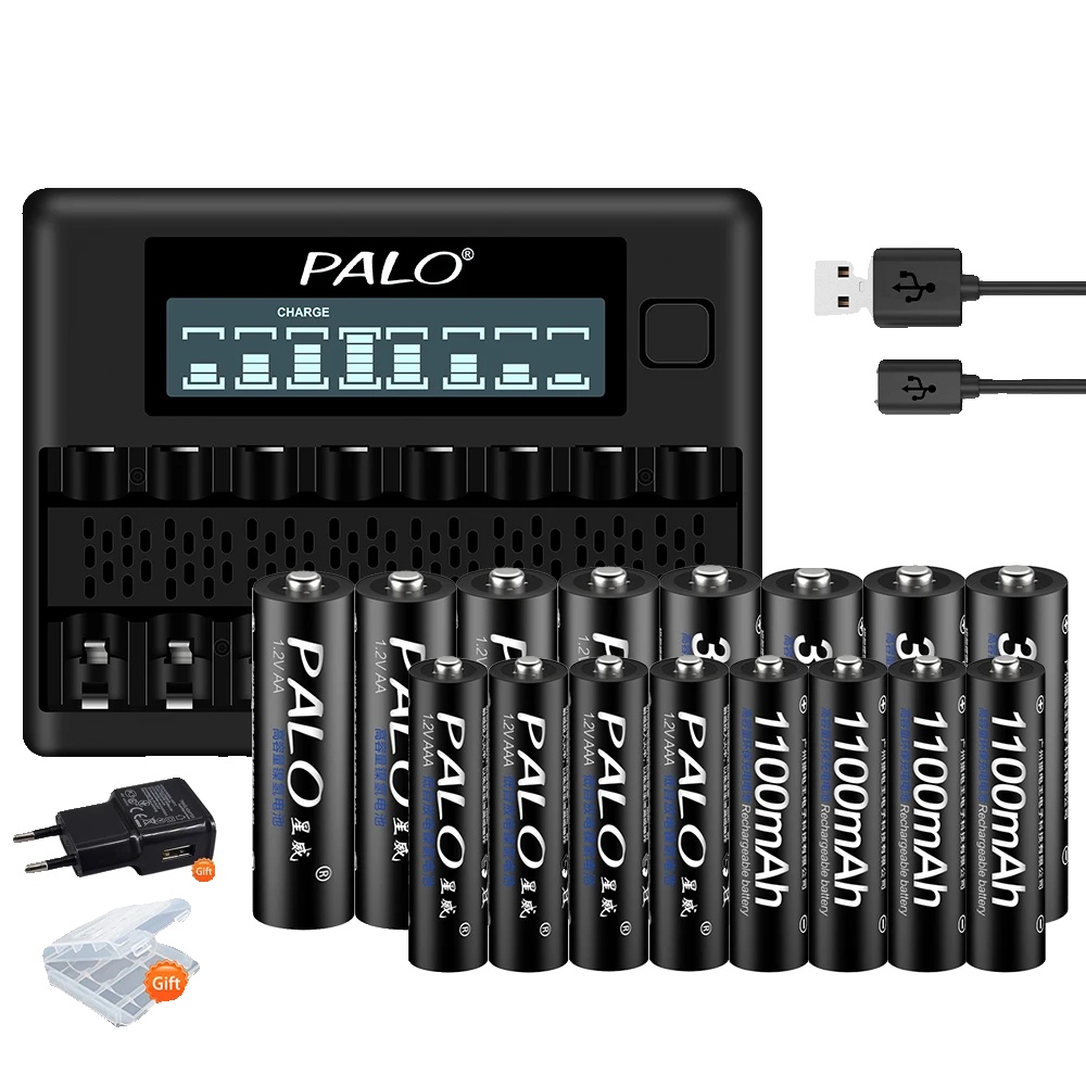 Wiederaufladbare Batterien, Nimh, Intelligentes Ladegerät, 8aa 8aaa 1ladegerät