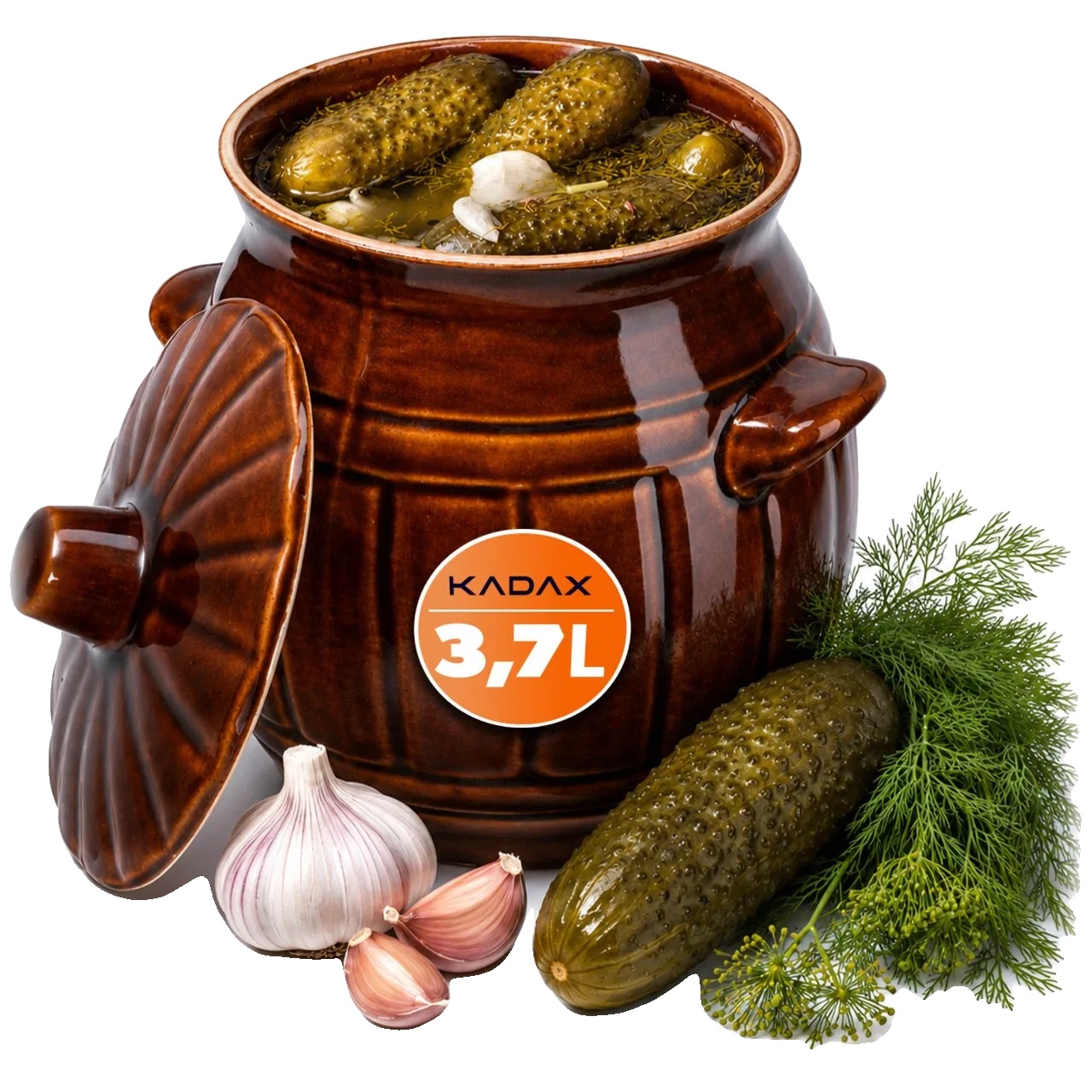 Sauerkrautfass, Keramische Konstruktion, Ergonomisches Design, Braun