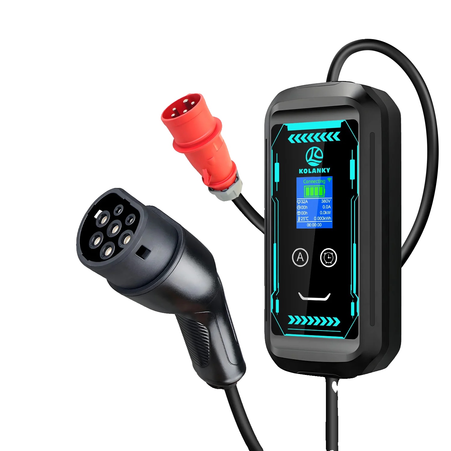 Tragbares Ev-ladegerät, Umweltfreundlich, 10 M Kabellänge, 22kw Typ2 10m