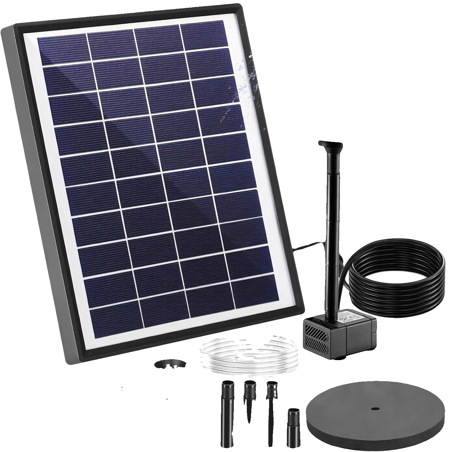 Solarteichpumpe, 6,5w, Maximale Fördermenge 180l/h, Maximale Förderhöhe 80cm, Schlauchlänge 1m, Anzahl Der Düsen 9