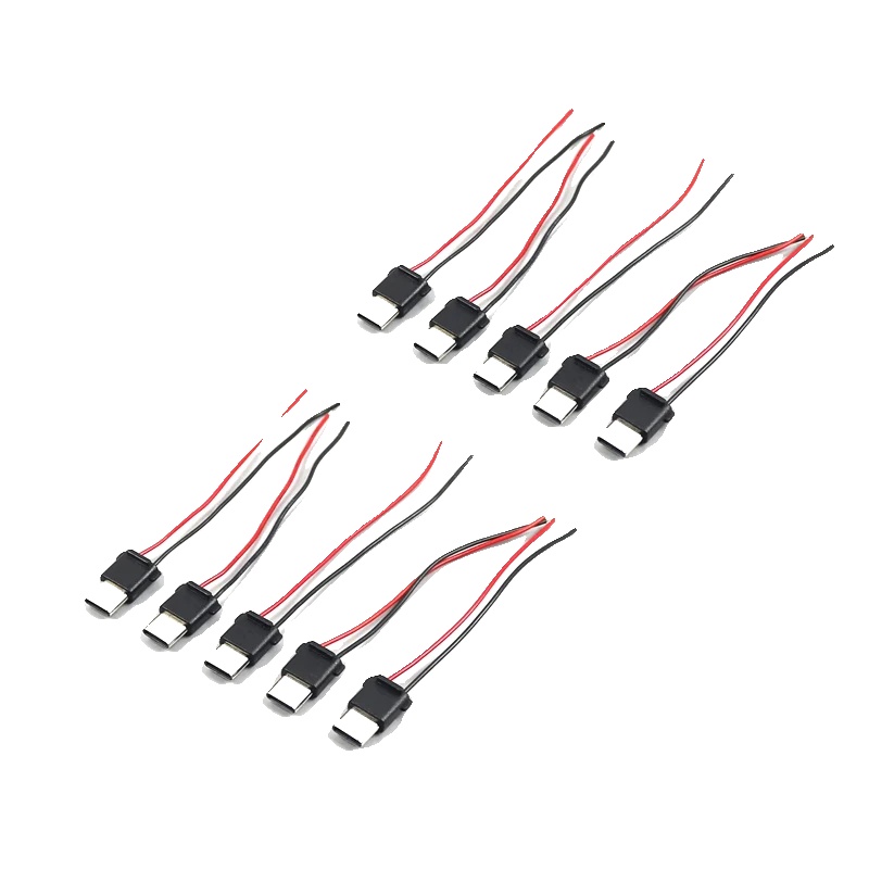 Typ-c-anschluss, Widerstand-kondensator, Universelle Kompatibilität, Schwarz 10pcs, 2p-a, Männlicher Einsatz-a