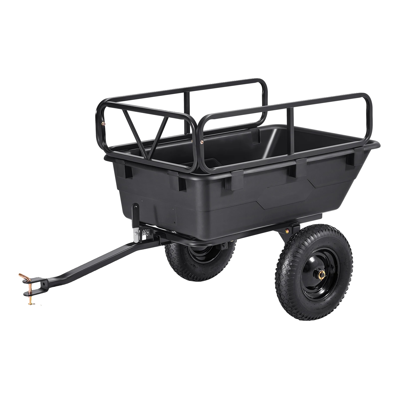 Gartenanhänger, 10 Cu. Ft Kapazität, 500 Lbs Tragfähigkeit, 16" Radgröße, Handzug Oder Fußpedalsteuerung, Langlebiges Pp-material