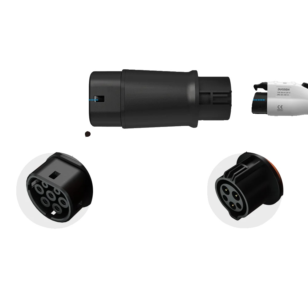 Ev-ladeadapter, Typ 2 Zu Typ 1 Kompatibilität, Hochstromunterstützung, Typ1 Zu Typ2