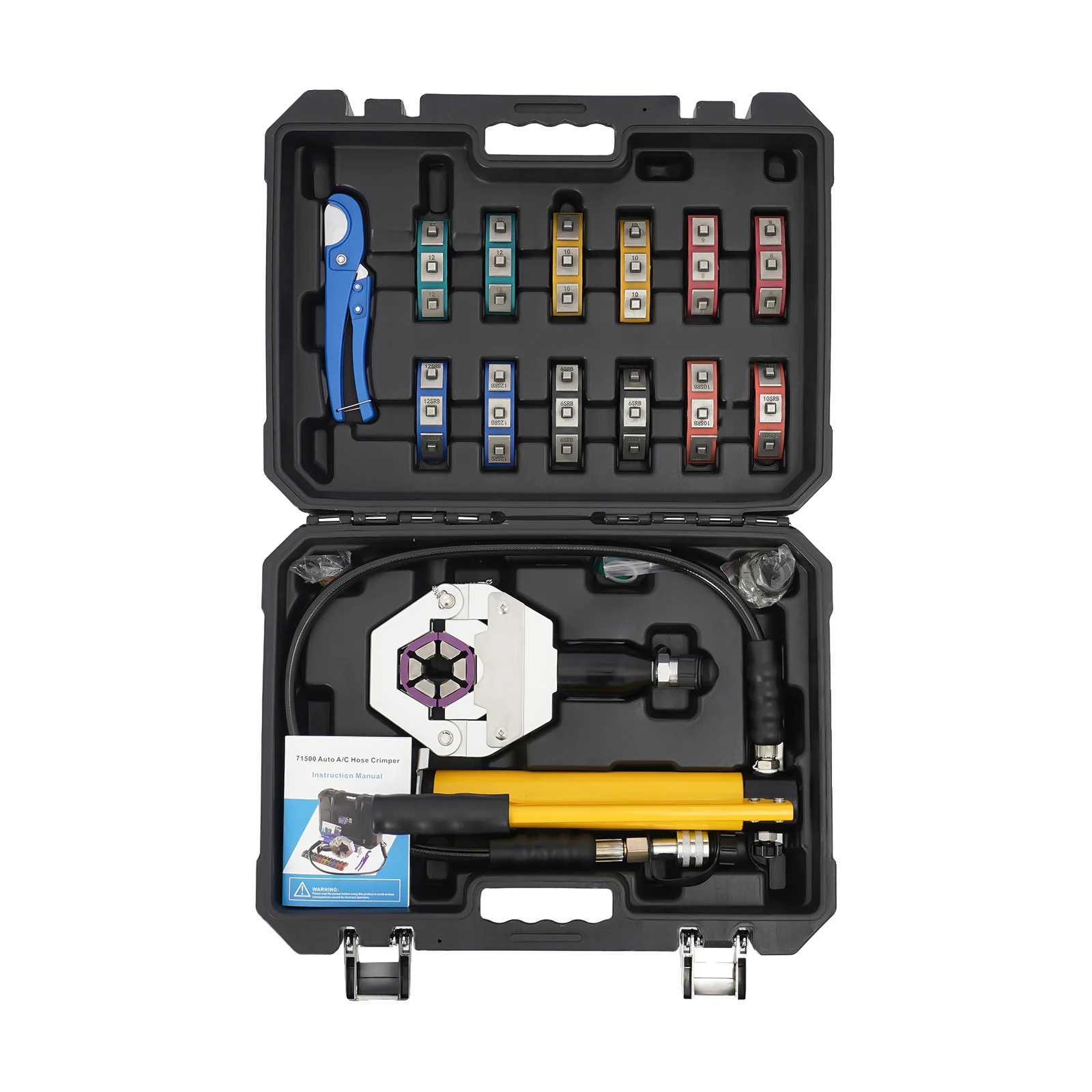 Manuelles Ac-schlauchpresswerkzeug-set, 4t Ausstoßkraft, 34 Cm Griff Länge, 7 Austauschbare Matrizen, Aluminiumlegierung Material, Paketgröße 17 X 48