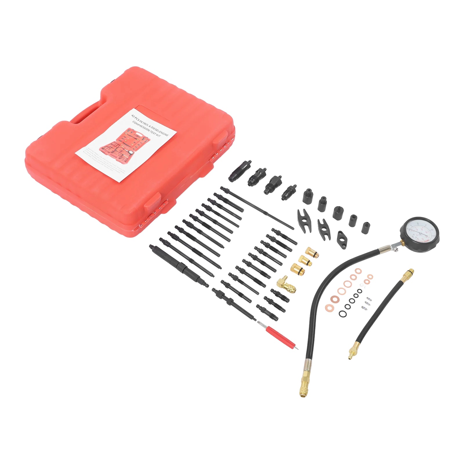 Kompressionstestgerät-set, Druckbereich 40 Bar, Motorreparaturwerkzeug, Schwarz