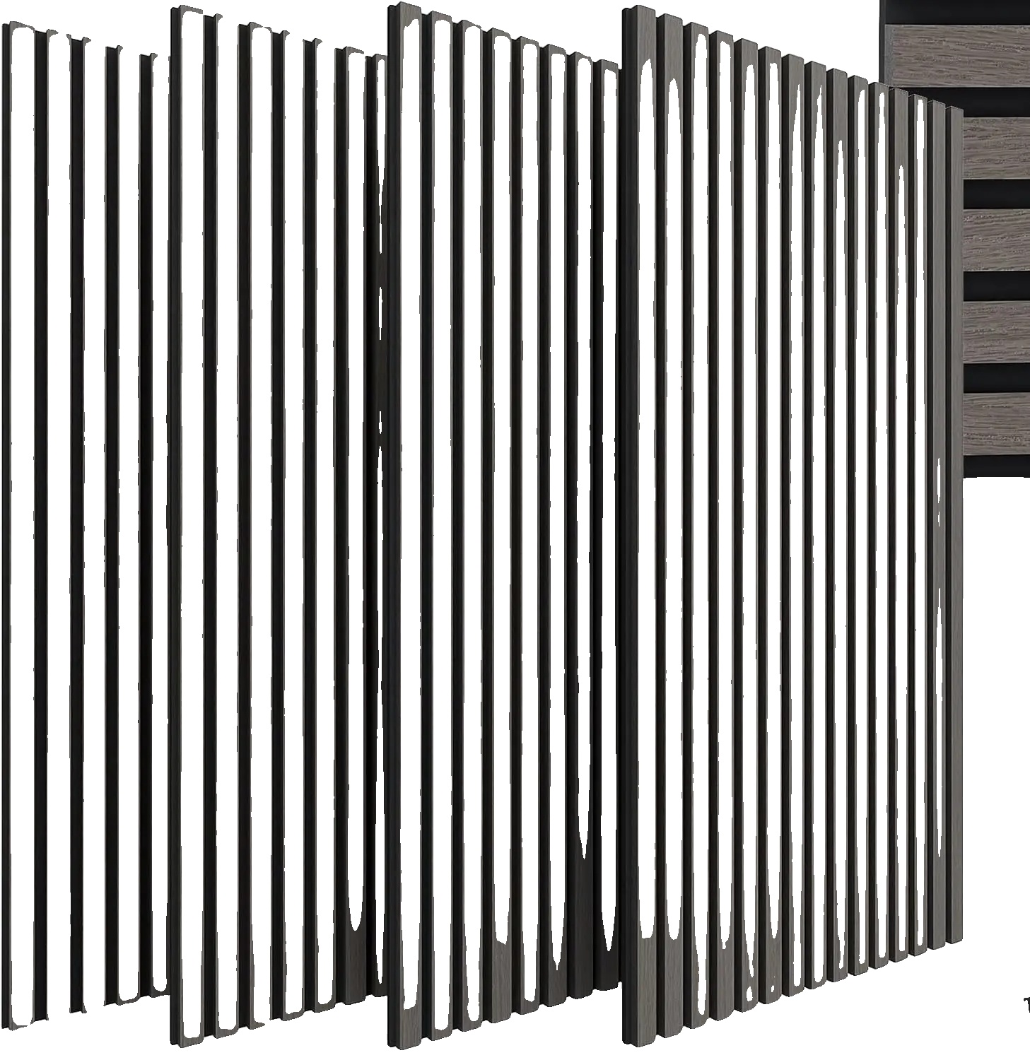Akustikpaneele, Schallabsorbierendes Holzdesign, Einfache Installation, Schwarze Eiche 4stk, 120 X 60 X 2,1cm-b