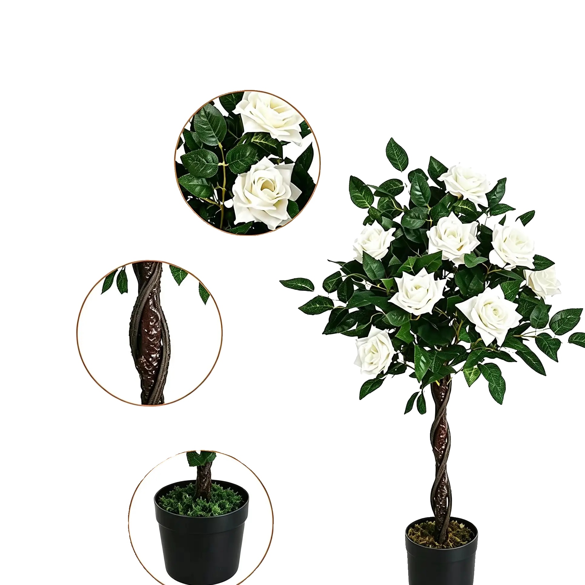 Künstliche Seidenrose, Umweltfreundlicher Stiel, 80 Cm Länge, Für Den Innenbereich, Baumstil, Geeignet Für Jubiläen