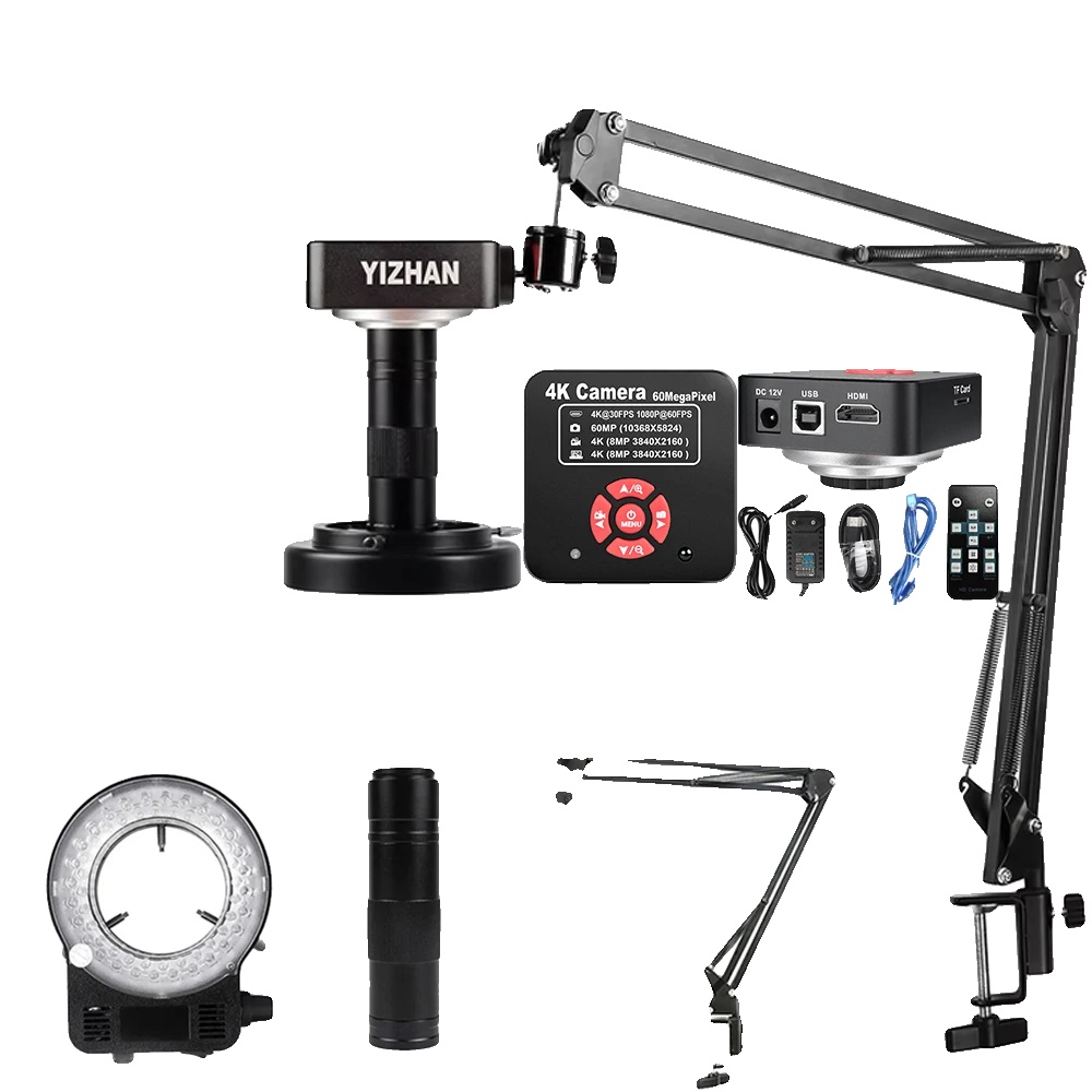 Digitalmikroskop, 4k-video, Hochauflösende Ausgabe, 4k 60mp Kit, 0-150x-b