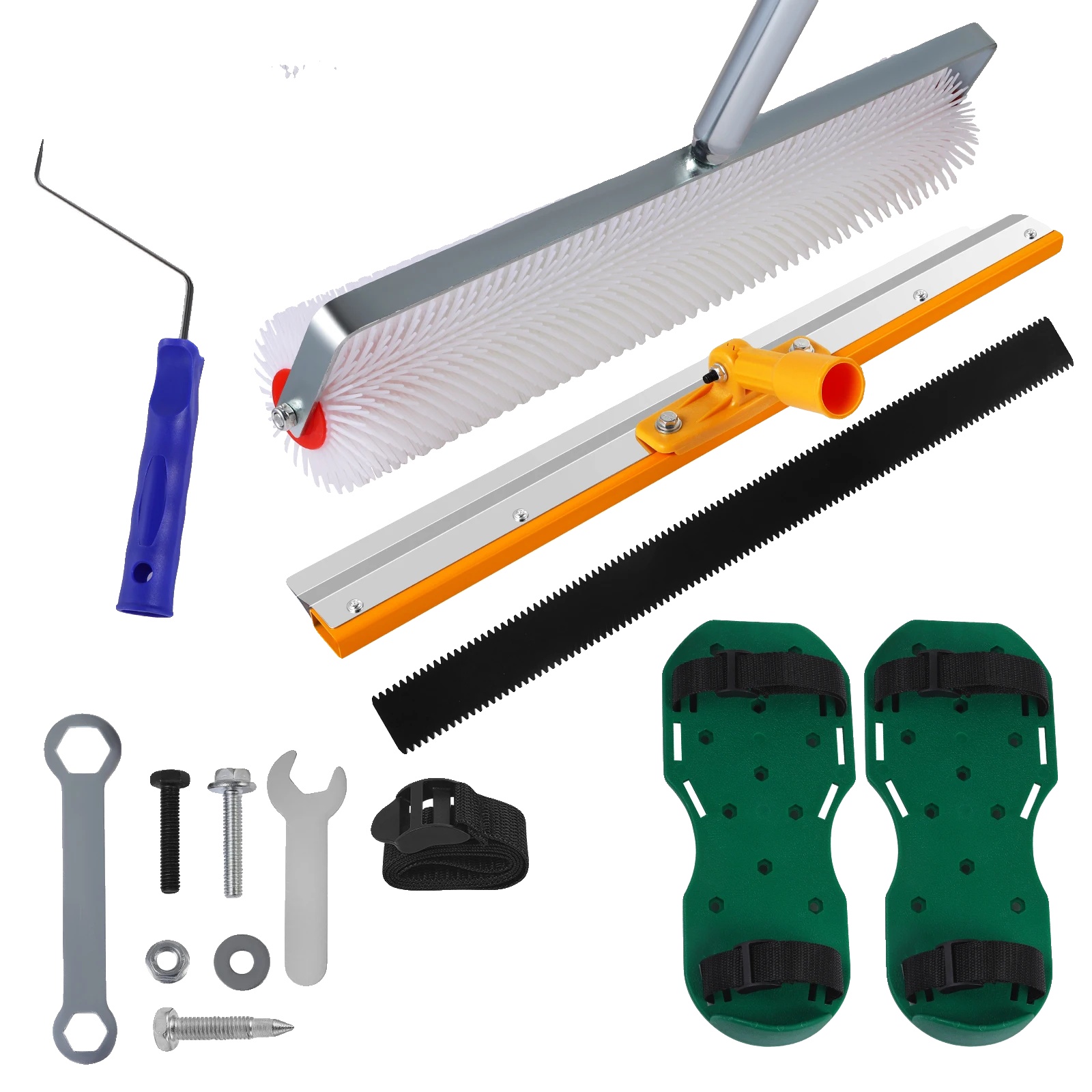 Selbstnivellierender Zementwerkzeugkasten, Bodenbau-roller, Edelstahl-schaber, Hellgrün