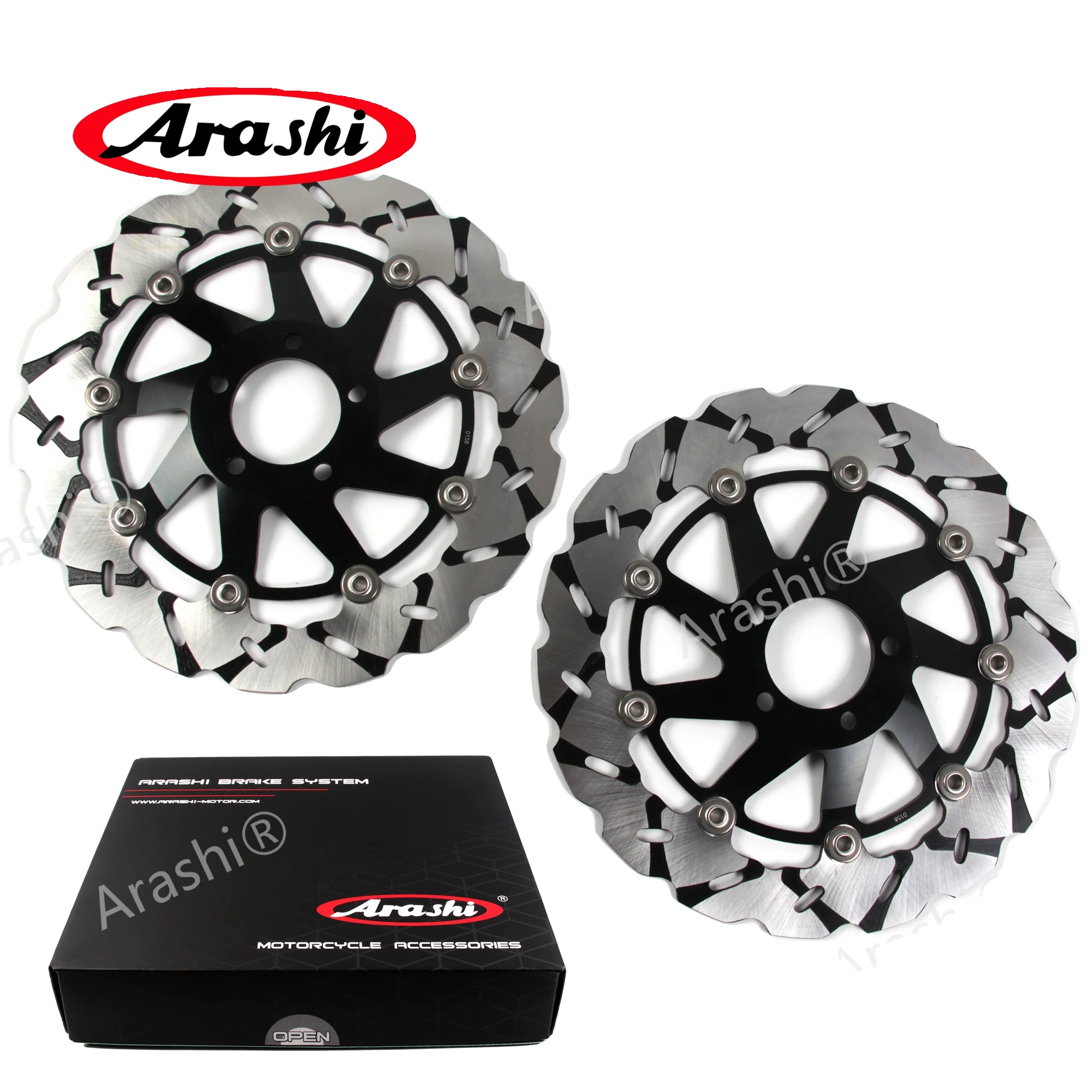 Bremsscheiben, Cnc-vollschwebendes Design, Verbesserte Haltbarkeit, Schwarze Vorderdisc